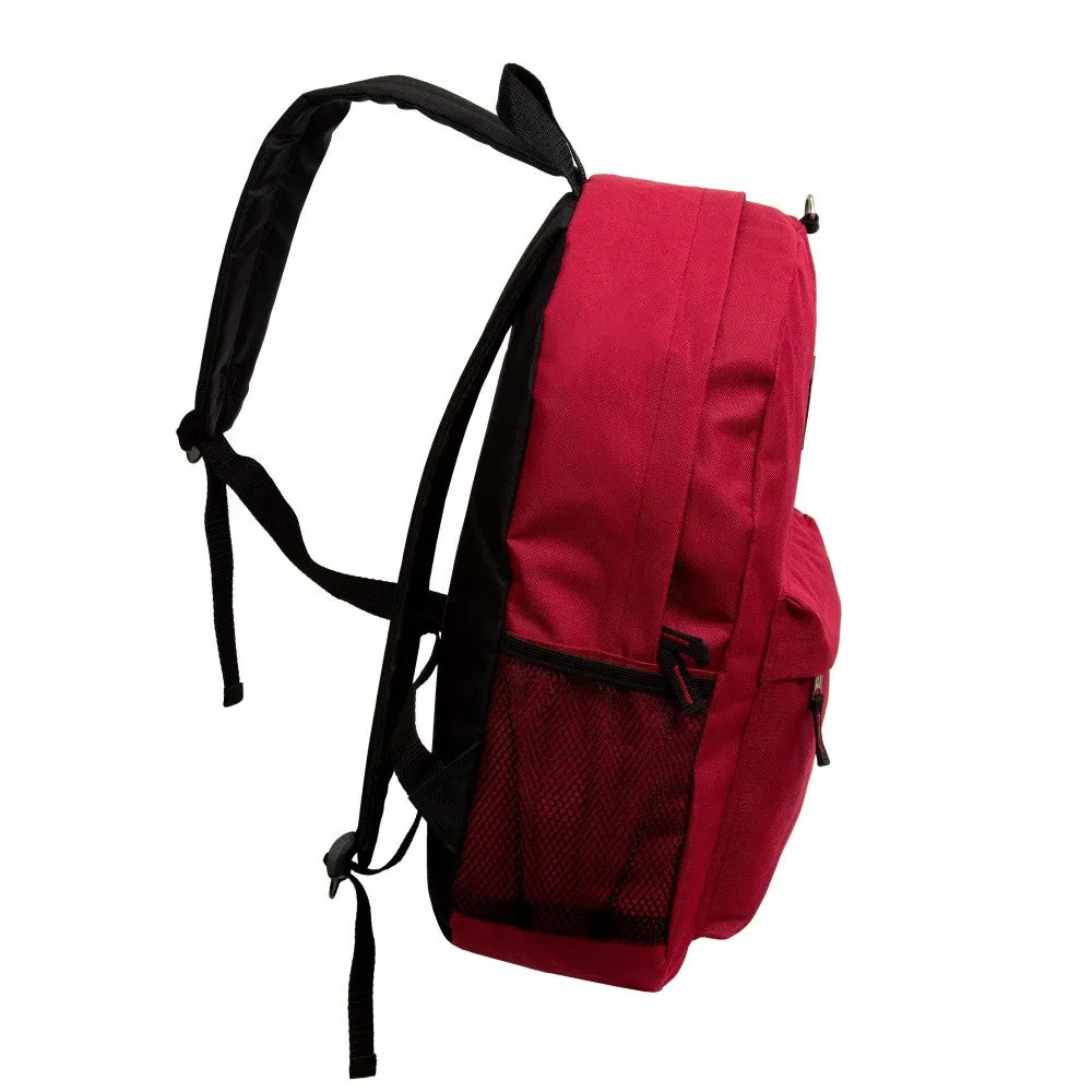 17" Classic Bulk Burgundy Backpacks | Wholesale Case of 24 Bookbags