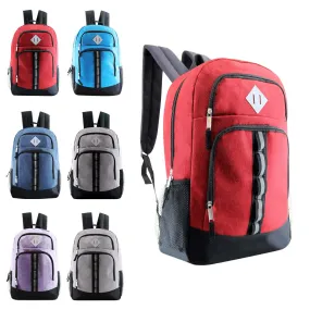 18" Deluxe Wholesale Backpack in 6 Colors - Bulk Case of 24