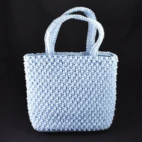 1950s Blue Bead & Raffia Bag