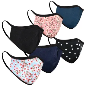 6-Pack Dots & Daisy Double Layered Adult Masks