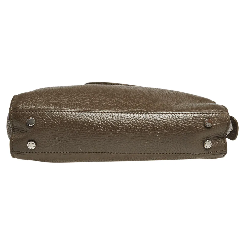 AIGNER Dark Beige Grained Leather Cybill Tote