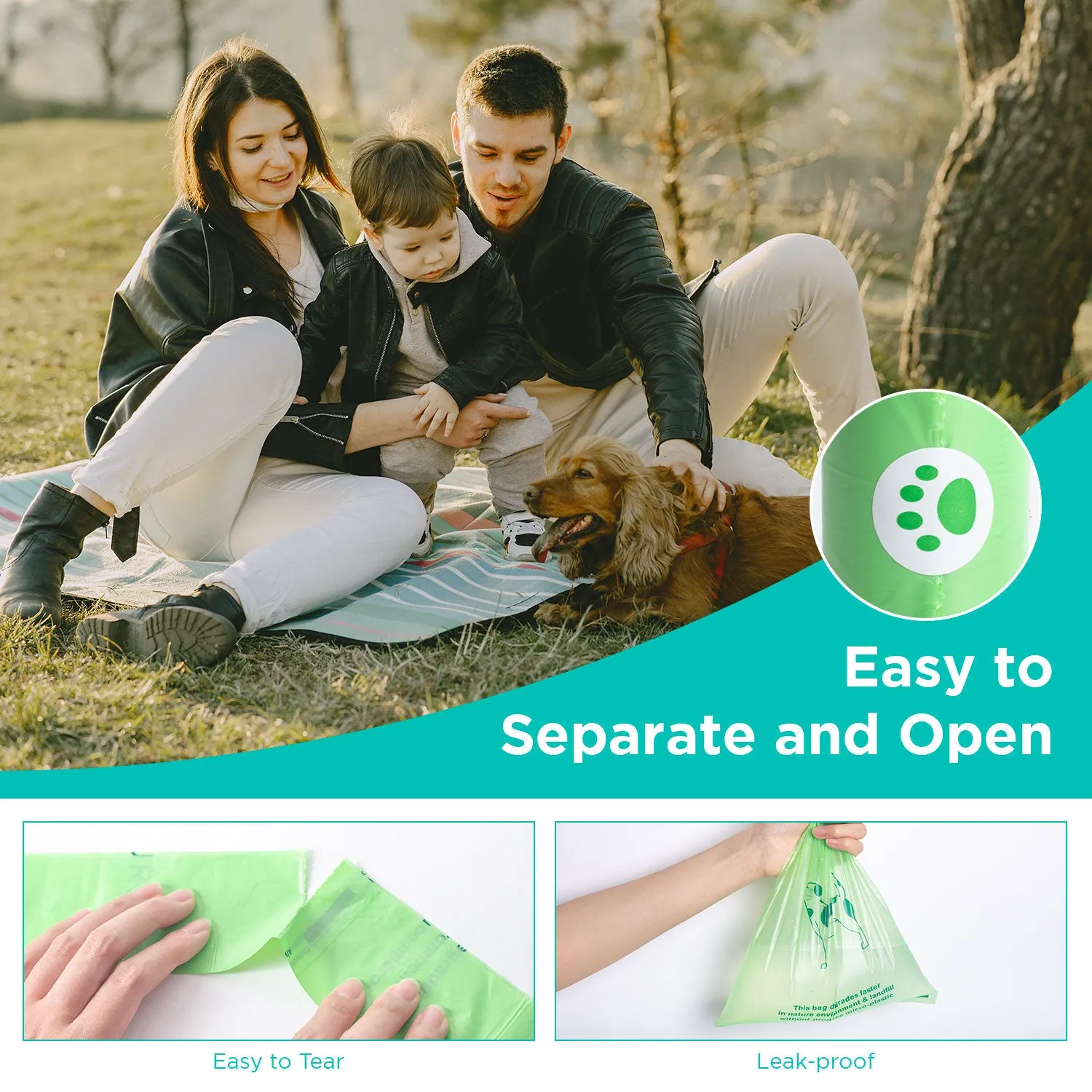 Biodegradable Dog Waste Bags with Dispenser