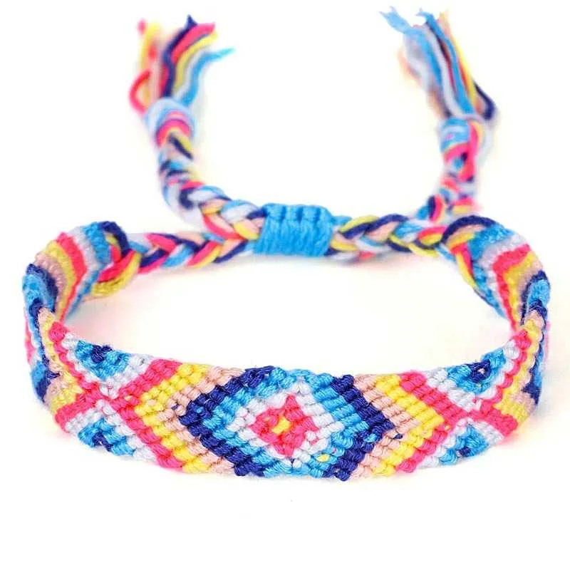 Bohemian African Rainbow Handmade Braided Bracelet Bangles