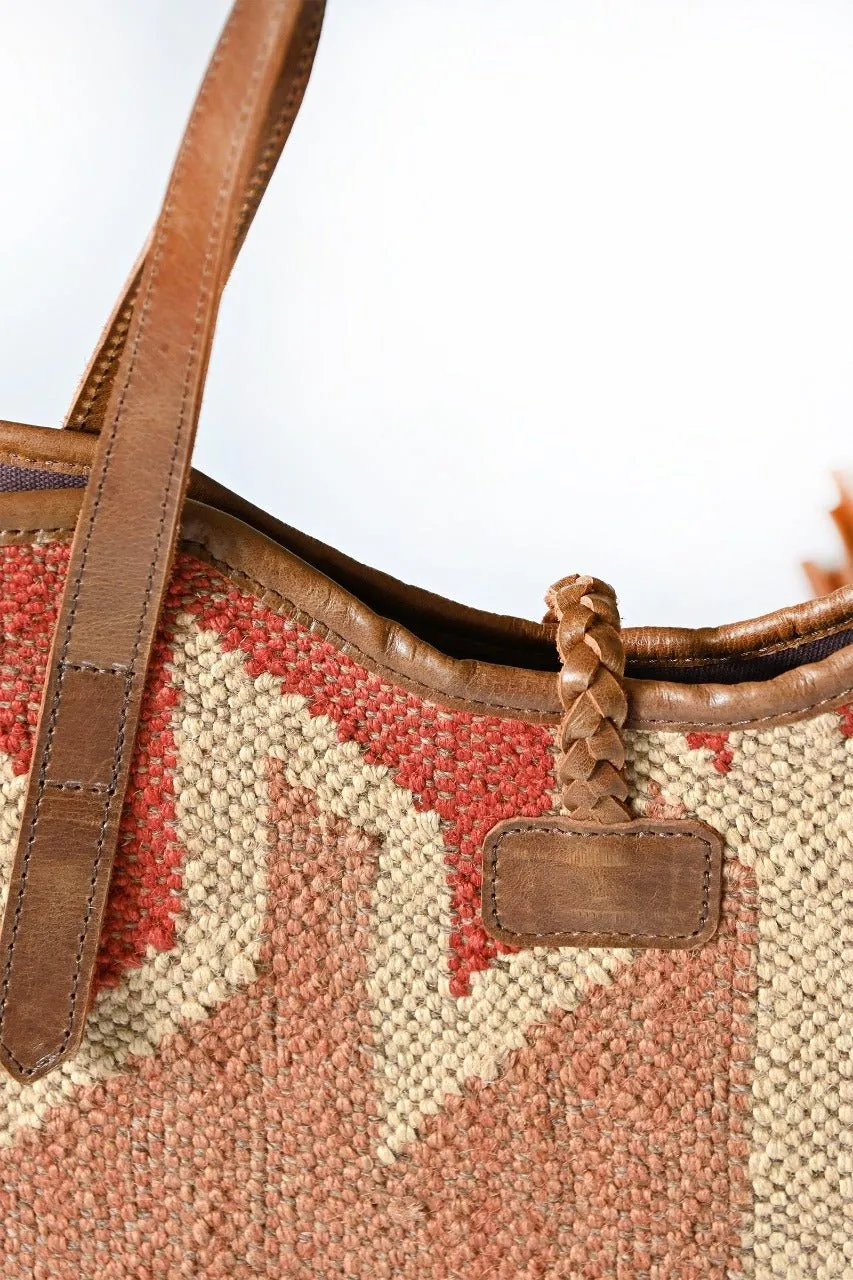 BOHEMIAN - KILIM and LEATHER  BAG