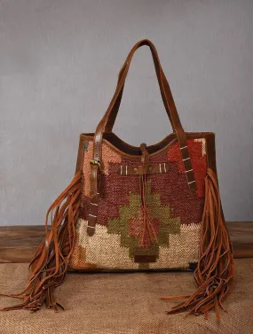 BOHEMIAN - KILIM and LEATHER  BAG