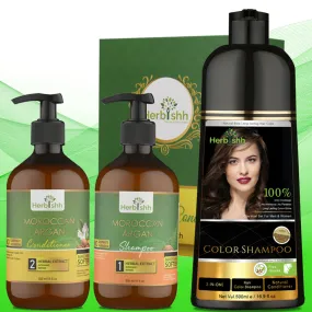 Complete Hair Health Combo--1 pc Color shampoo   Moroccan Argan Oil Shampoo Conditioner set