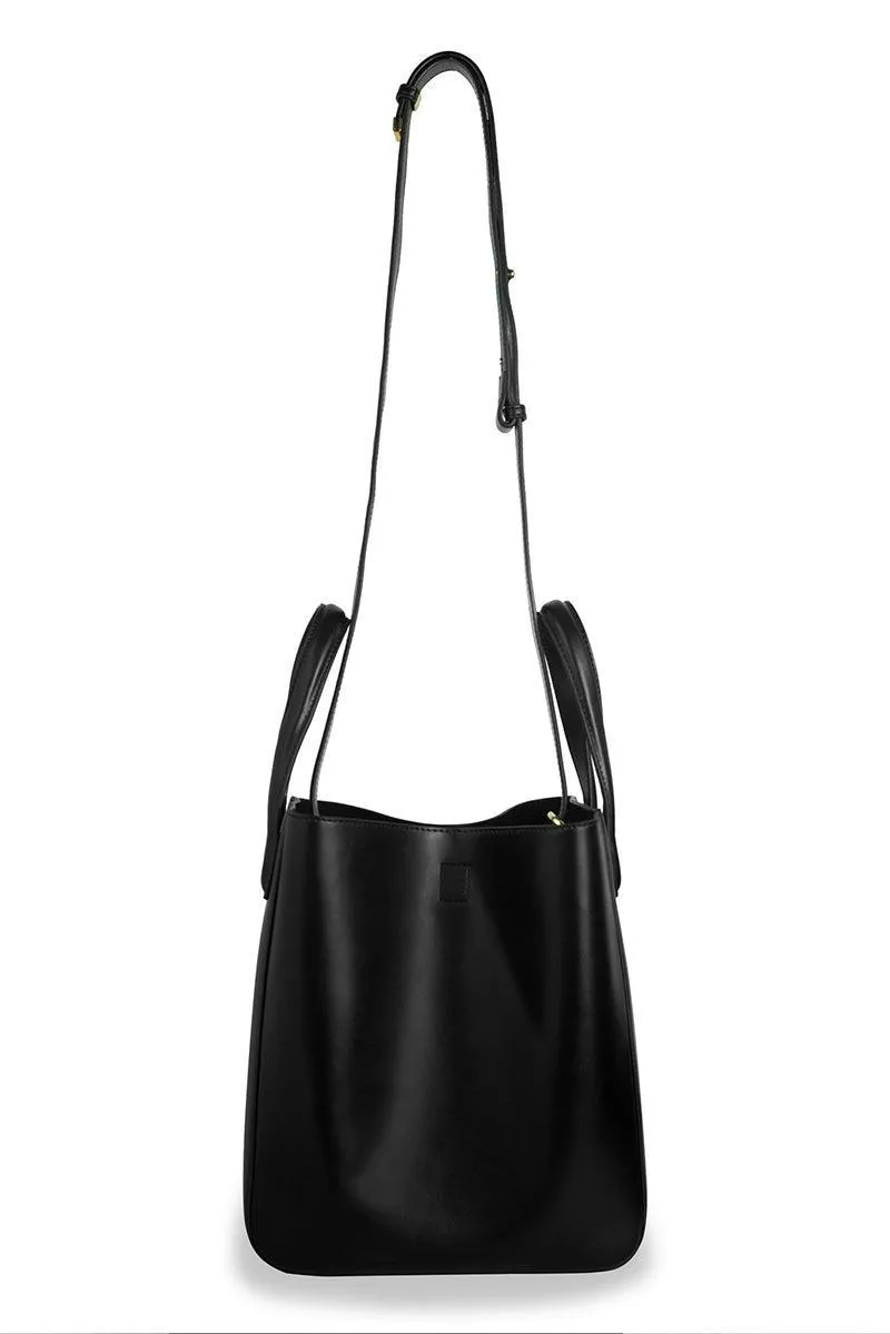 Eight Black Leather Tote