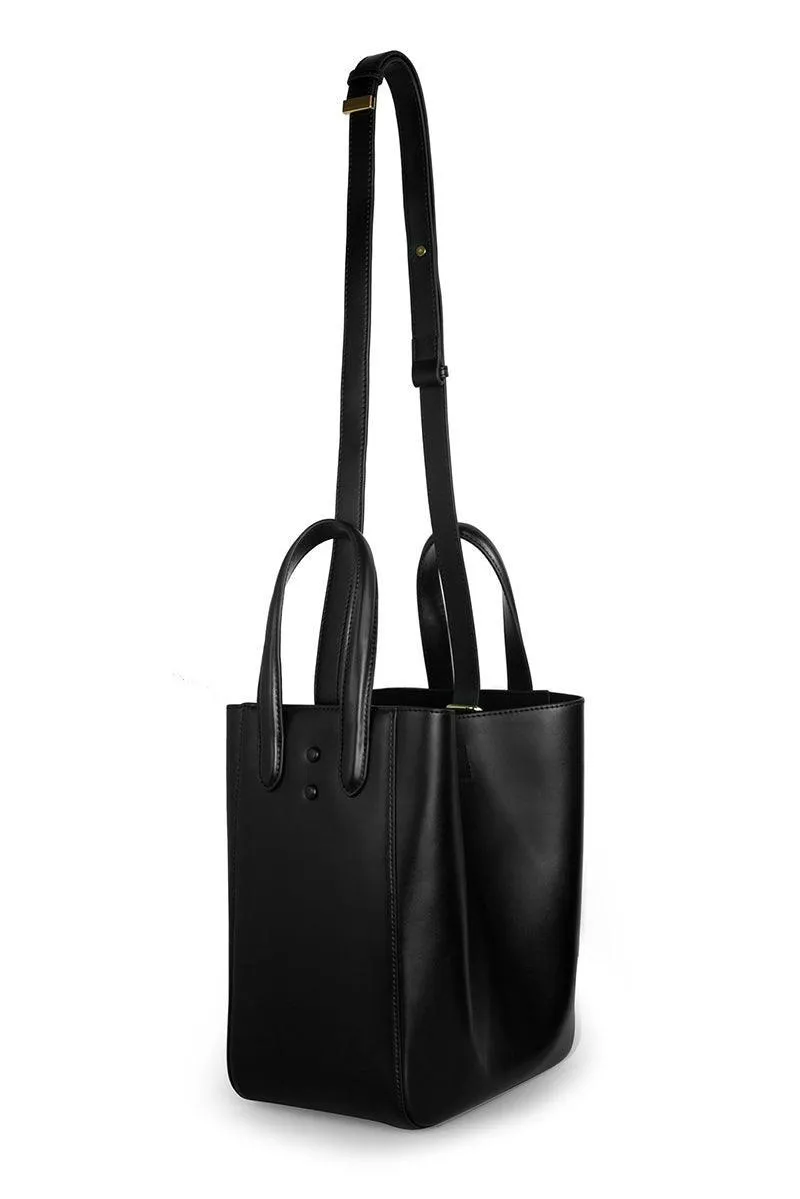 Eight Black Leather Tote