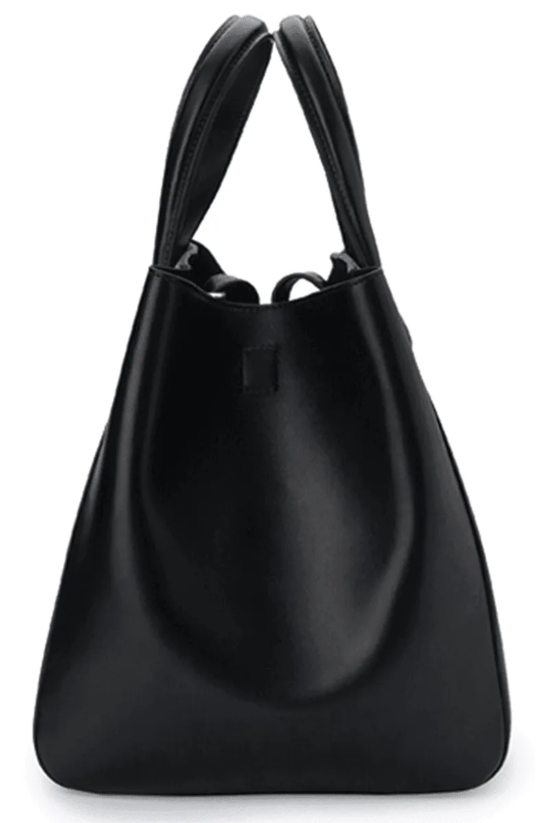 Eight Black Leather Tote