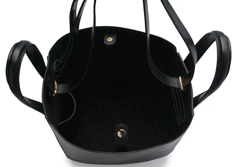 Eight Black Leather Tote