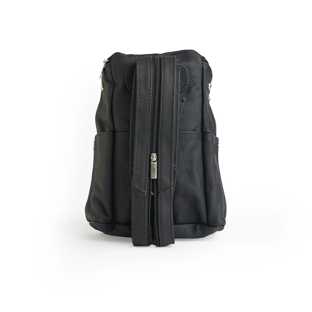 Genuine Leather Hip Backpack with Studs