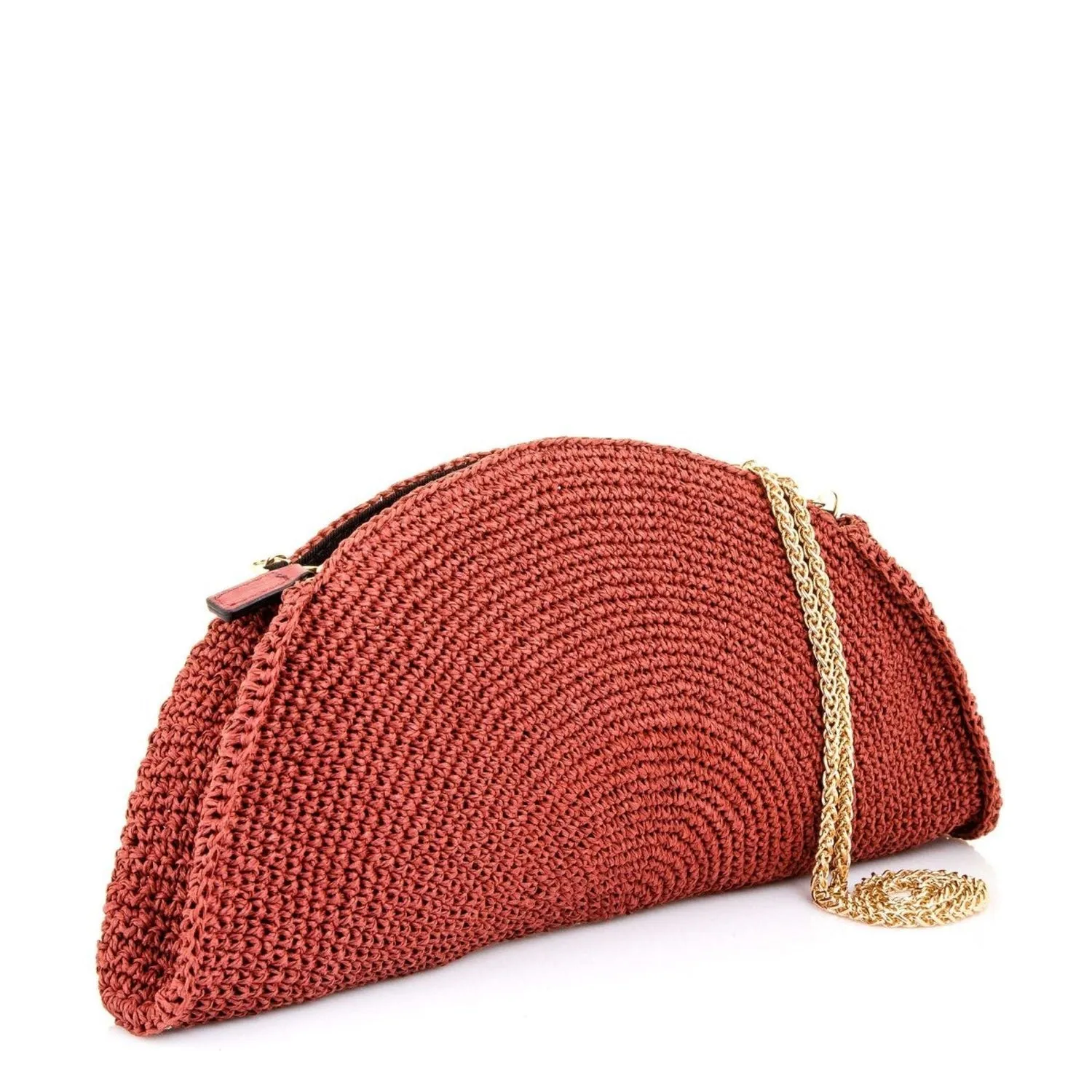 Half-moon Handmade Raffia Clutch Bag