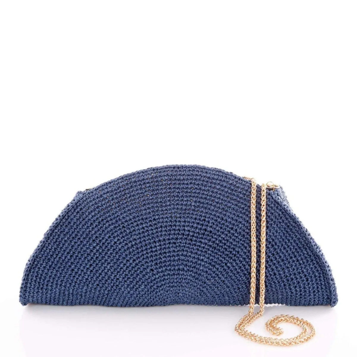 Half-moon Handmade Raffia Clutch Bag