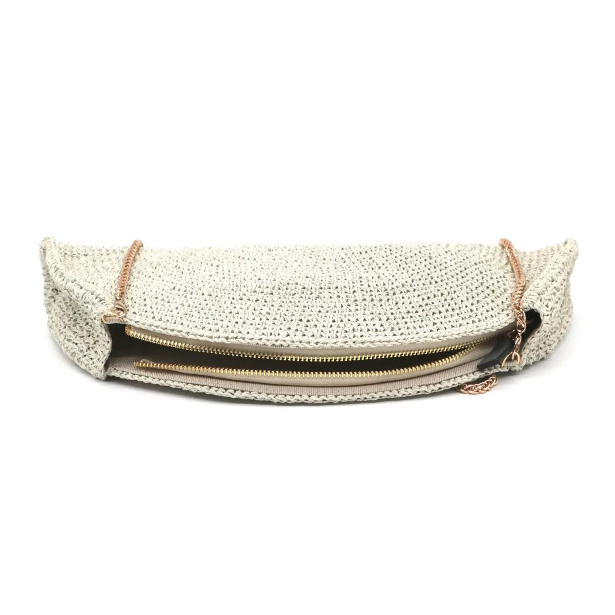 Half-moon Handmade Raffia Clutch Bag