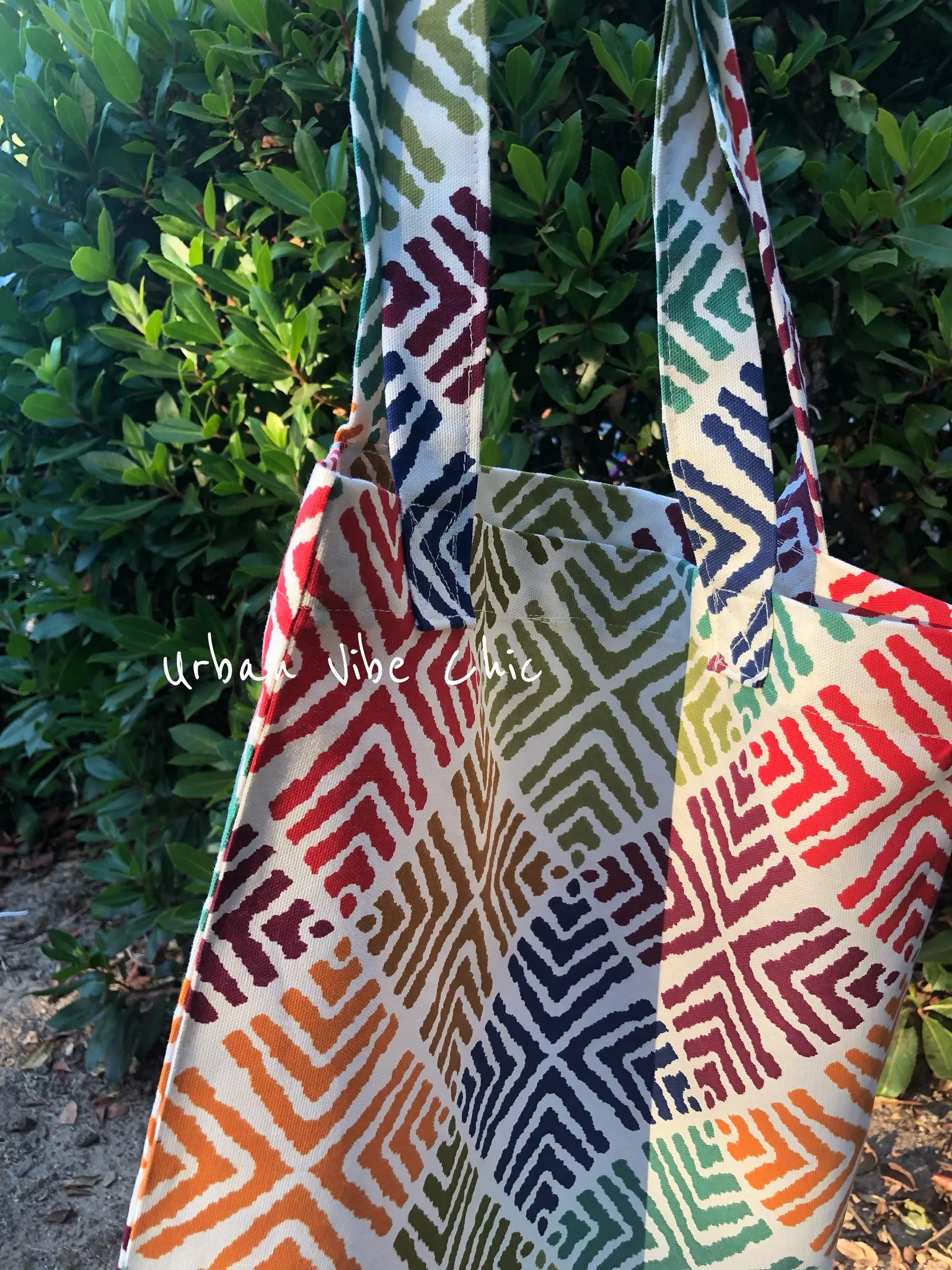 Tribal Mixed Color Tote Bag - Large