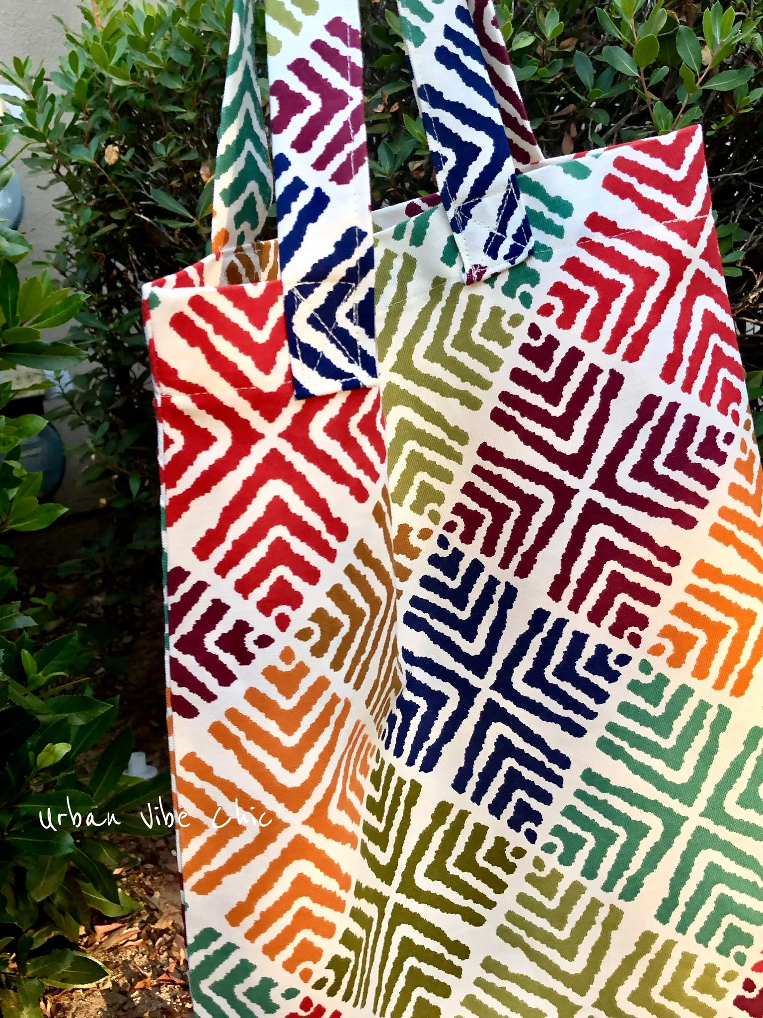 Tribal Mixed Color Tote Bag - Large